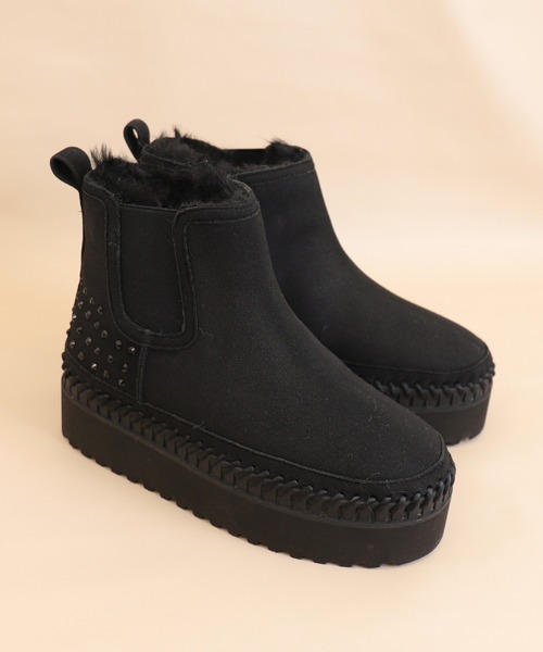 artemis by DIANA（アルテミスバイダイアナ）の「【軽量】厚底フェイクムートンブーツ（ブーツ・レディース・ベージュ/ブラック/グレー・S/M/L/XL）」の4枚目の写真