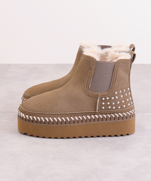 artemis by DIANA（アルテミスバイダイアナ）の「【軽量】厚底フェイクムートンブーツ（ブーツ・レディース・ベージュ/ブラック/グレー・S/M/L/XL）」の20枚目の写真