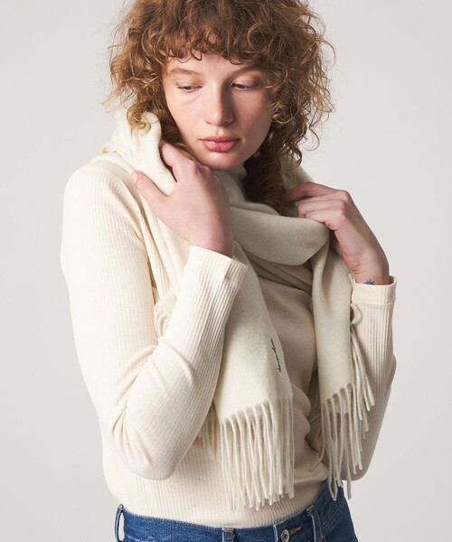 Steven Alan（スティーブンアラン）の「＜Steven Alan＞カシミヤ ストール（ストール/ショール・レディース・オフホワイト/ライトグレー/ブラック・FREE）」の2枚目の写真