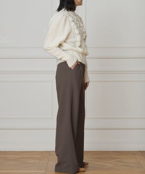 IENA LA BOUCLE(イエナラブークル)の「ALPACA MIXフリルプルオーバー(ニット/セーター・レディース・チャコールグレー/ホワイト・FREE)」の10枚目の写真