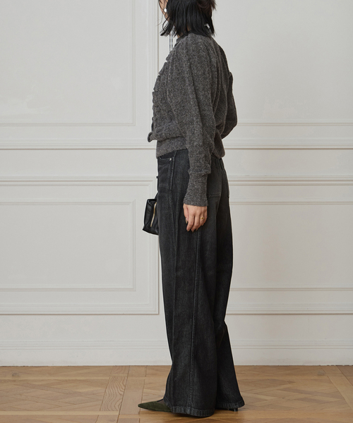 IENA LA BOUCLE(イエナラブークル)の「ALPACA MIXフリルプルオーバー(ニット/セーター・レディース・チャコールグレー/ホワイト・FREE)」の17枚目の写真