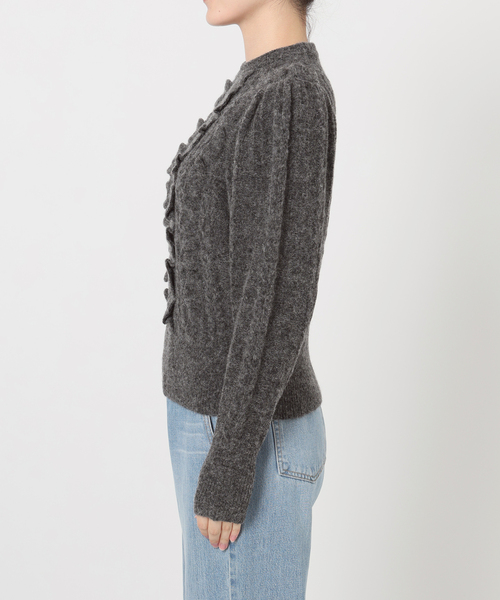 IENA LA BOUCLE(イエナラブークル)の「ALPACA MIXフリルプルオーバー(ニット/セーター・レディース・チャコールグレー/ホワイト・FREE)」の21枚目の写真