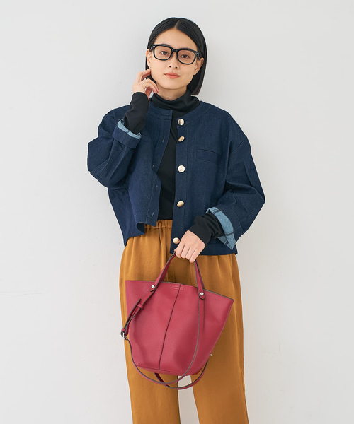 collex（コレックス）の「ダブルハンドル　バケットトートバッグ（トートバッグ・レディース・シルバー/ブラック/ボルドー・フリー）」の6枚目の写真