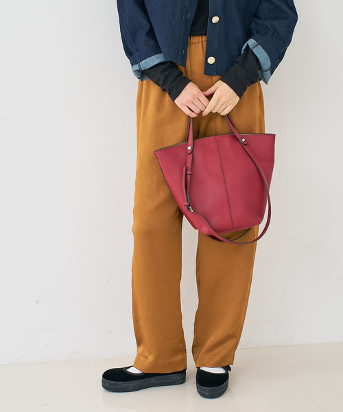 collex（コレックス）の「ダブルハンドル　バケットトートバッグ（トートバッグ・レディース・シルバー/ブラック/ボルドー・フリー）」の7枚目の写真