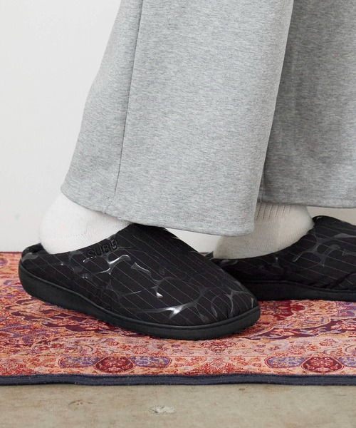 SUBU（スブ）の「SUBU/スブ DOTS FRANKEN スーツ生地 シルクプリント サンダル スリッポン（スリッポン・メンズ・ブラック/グレー/ネイビー・1/2/3）」の2枚目の写真