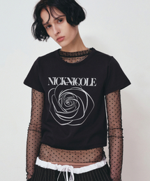 ROSE SIGNATURE CROP TOP_BLACK SILVER
