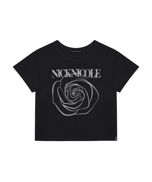 NICK&NICOLE(ニックアンドニコール)の「ROSE SIGNATURE CROP TOP_BLACK SILVER(Tシャツ/カットソー・レディース・その他・FREE)」の4枚目の写真