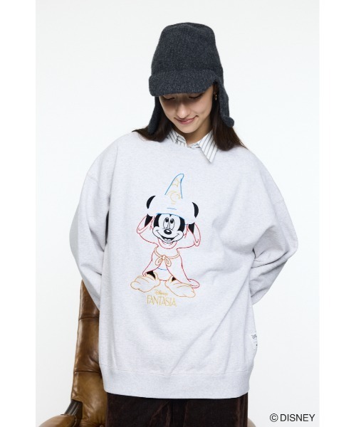Disney SERIES CREATED by MUS（ディズニーシリーズクリエイテッドバイエムユーエス）の「MD LINE EMB プルオーバー / FANTASIA（スウェット・レディース・ライトピンク/ライトブルー/グレー×ホワイト・FREE）」の4枚目の写真