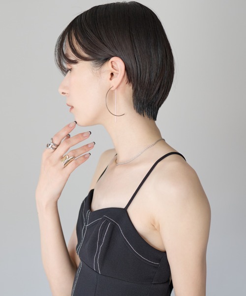 ciite' surgical stainless(シーテサージカルステンレス)の「【 金属アレルギー対応 】 ハーフサークルピアス サージカルステンレス(ピアス(両耳用)・レディース・ゴールド/シルバー・FREE)」の5枚目の写真
