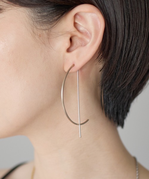 ciite' surgical stainless(シーテサージカルステンレス)の「【 金属アレルギー対応 】 ハーフサークルピアス サージカルステンレス(ピアス(両耳用)・レディース・ゴールド/シルバー・FREE)」の10枚目の写真