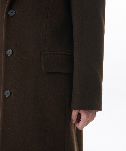 MUSINSA STANDARD（ムシンサスタンダード）の「カシミヤブレンドダディショルダーシングルロングコート[バロックブラウン]（チェスターコート・メンズ・その他・MEDIUM/LARGE/X-LARGE/XX-LARGE）」の5枚目の写真