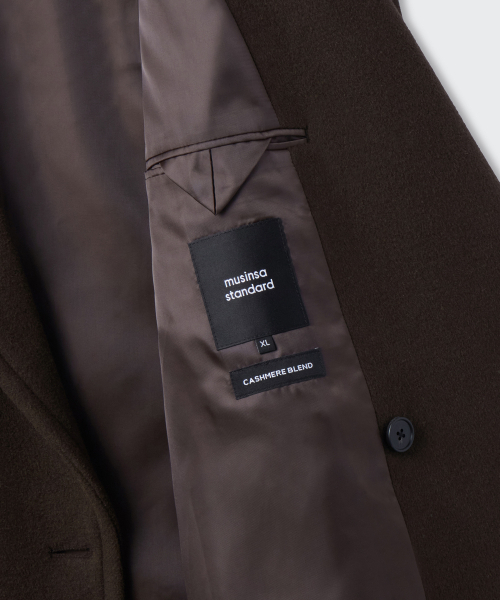 MUSINSA STANDARD（ムシンサスタンダード）の「カシミヤブレンドダディショルダーシングルロングコート[バロックブラウン]（チェスターコート・メンズ・その他・MEDIUM/LARGE/X-LARGE/XX-LARGE）」の8枚目の写真