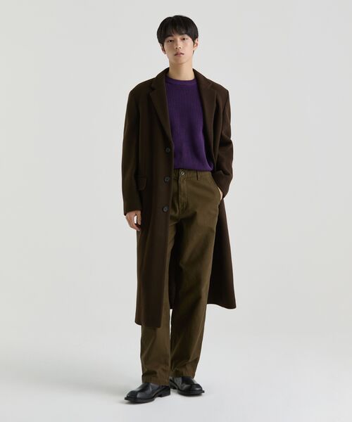 MUSINSA STANDARD（ムシンサスタンダード）の「カシミヤブレンドダディショルダーシングルロングコート[バロックブラウン]（チェスターコート・メンズ・その他・MEDIUM/LARGE/X-LARGE/XX-LARGE）」の9枚目の写真