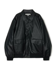 PARTIMENTO（パルティメント）の「Vegan leather bomber jacket black（ライダースジャケット）」