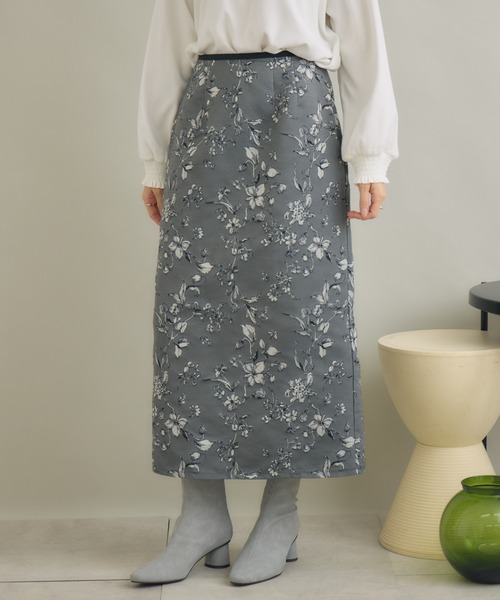 KATHARINE ROSS(キャサリンロス)の「【KATHARINE ROSS】ブーケジャガードスカート(スカート・レディース・ブラック/アイボリー・FREE)」の5枚目の写真