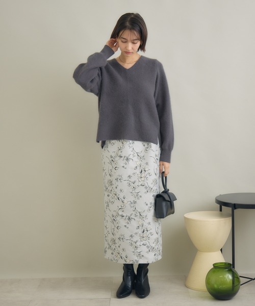 KATHARINE ROSS(キャサリンロス)の「【KATHARINE ROSS】ブーケジャガードスカート(スカート・レディース・ブラック/アイボリー・FREE)」の9枚目の写真