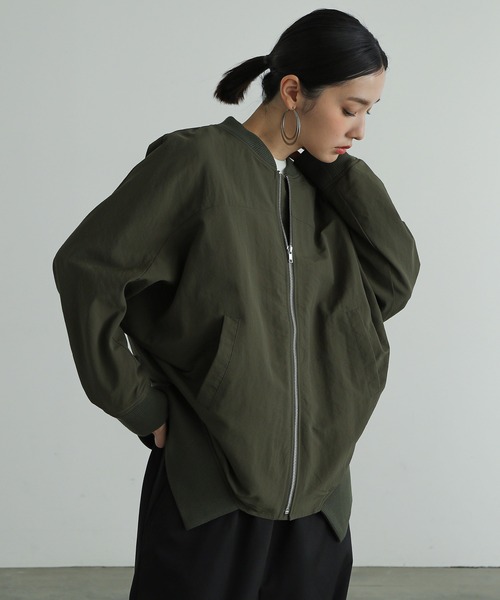 n'OrLABEL（ノアールレーベル）の「『前ドレープショートブルゾン』（ブルゾン・レディース・グレー/ブラック/カーキ・FREE）」の6枚目の写真