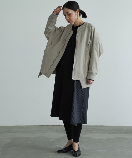 n'OrLABEL（ノアールレーベル）の「『前ドレープショートブルゾン』（ブルゾン・レディース・グレー/ブラック/カーキ・FREE）」の13枚目の写真