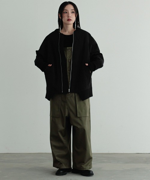 n'OrLABEL（ノアールレーベル）の「『前ドレープショートブルゾン』（ブルゾン・レディース・グレー/ブラック/カーキ・FREE）」の21枚目の写真