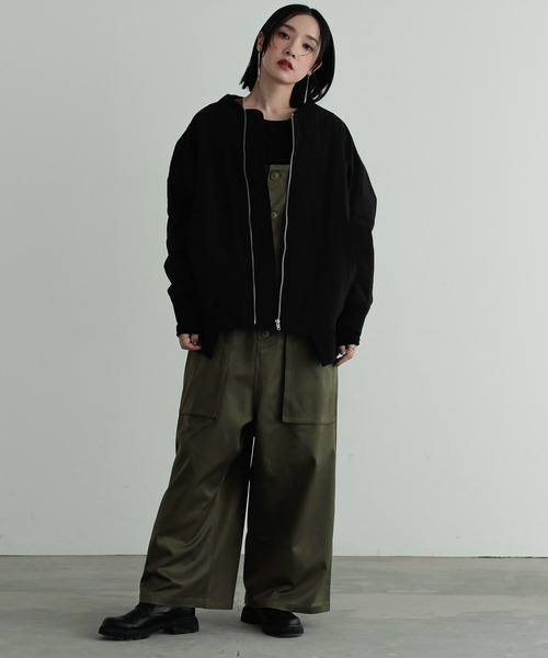 n'OrLABEL（ノアールレーベル）の「『前ドレープショートブルゾン』（ブルゾン・レディース・グレー/ブラック/カーキ・FREE）」の20枚目の写真