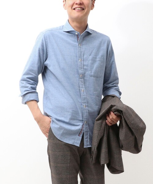 NOLLEY'S LIGHT(ノーリーズライト)の「《オリジナルファブリック使用》パラシュートカッタウェイ ネル(シャツ/ブラウス・メンズ・ライトブルー/ピンク/ライトグレー/ミント・L/M/XL/S)」の4枚目の写真