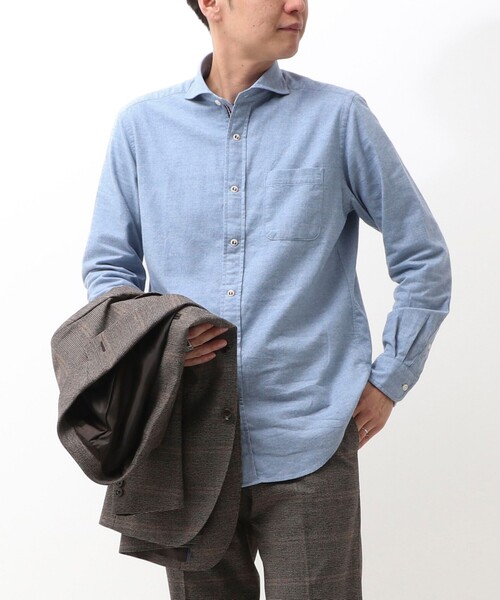 NOLLEY'S LIGHT(ノーリーズライト)の「《オリジナルファブリック使用》パラシュートカッタウェイ ネル(シャツ/ブラウス・メンズ・ライトブルー/ピンク/ライトグレー/ミント・L/M/XL/S)」の5枚目の写真