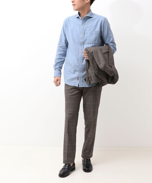 NOLLEY'S LIGHT(ノーリーズライト)の「《オリジナルファブリック使用》パラシュートカッタウェイ ネル(シャツ/ブラウス・メンズ・ライトブルー/ピンク/ライトグレー/ミント・L/M/XL/S)」の7枚目の写真