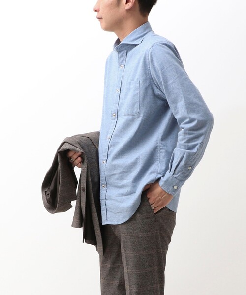 NOLLEY'S LIGHT(ノーリーズライト)の「《オリジナルファブリック使用》パラシュートカッタウェイ ネル(シャツ/ブラウス・メンズ・ライトブルー/ピンク/ライトグレー/ミント・L/M/XL/S)」の8枚目の写真