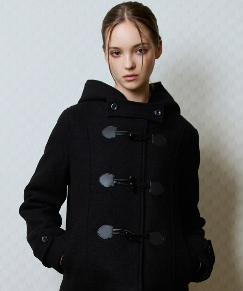 GT HOOD DUFFLE COAT(BLACK)（トレンチコート）｜LUVISTRUE（ラヴイズ