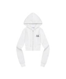 ジニュセットアップスリムフィットクロップフードジップアップ（3カラー）