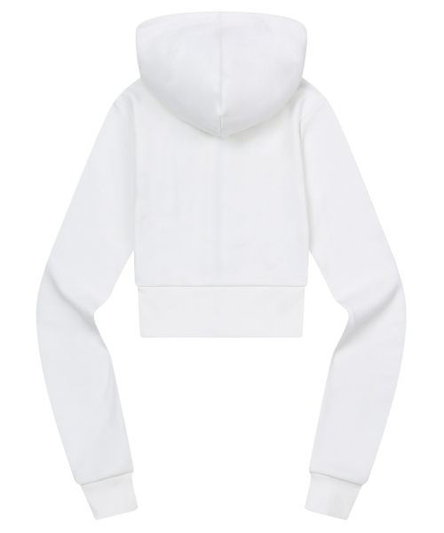 MUCENT(ムセント)の「ジニュセットアップスリムフィットクロップフードジップアップ(3カラー)(パーカー・レディース・ホワイト/ブラック/グレー・FREE)」の12枚目の写真