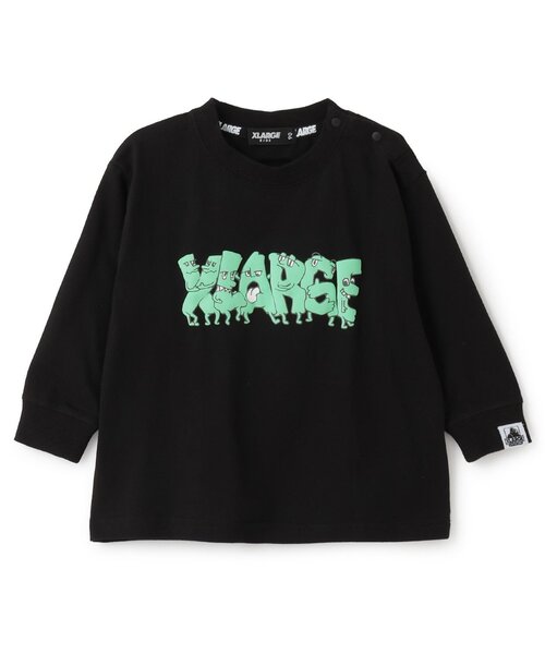 XLARGE KIDS（エクストララージキッズ）の「グラフィティロゴ長袖Tシャツ（Tシャツ/カットソー・キッズ・ブラック/グリーン・110cm/120cm/140cm/80ｃｍ/90cm/100cm/130cm）」の2枚目の写真