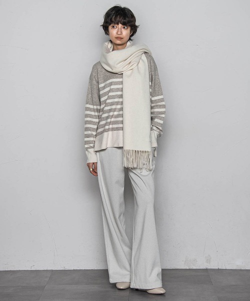 MAYSON GREY（メイソングレイ）の「【楽・美・軽】イージーワイドパンツ≪手洗い可能≫（その他パンツ・レディース・オフホワイト/グレー系その他/ブラウン・M）」の4枚目の写真