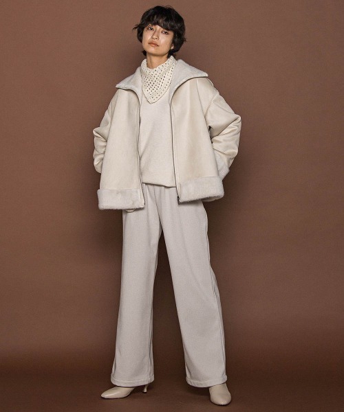 MAYSON GREY（メイソングレイ）の「【楽・美・軽】イージーワイドパンツ≪手洗い可能≫（その他パンツ・レディース・オフホワイト/グレー系その他/ブラウン・M）」の7枚目の写真