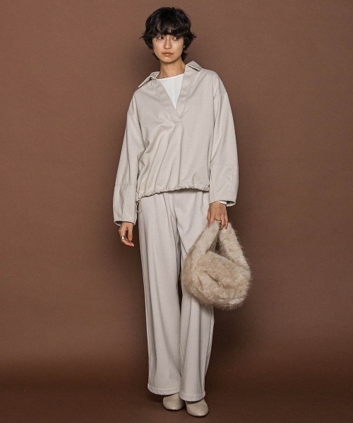 MAYSON GREY（メイソングレイ）の「【楽・美・軽】イージーワイドパンツ≪手洗い可能≫（その他パンツ・レディース・オフホワイト/グレー系その他/ブラウン・M）」の10枚目の写真