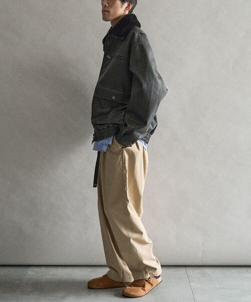 CRAFT STANDARD BOUTIQUE（クラフトスタンダードブティック）の「襟ファー脱着式G-1フライトジャケット（ブルゾン・メンズ・ブラウン/ブラック・M/L）」の20枚目の写真