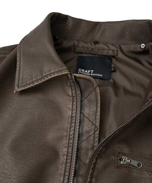 CRAFT STANDARD BOUTIQUE（クラフトスタンダードブティック）の「襟ファー脱着式G-1フライトジャケット（ブルゾン・メンズ・ブラウン/ブラック・M/L）」の10枚目の写真