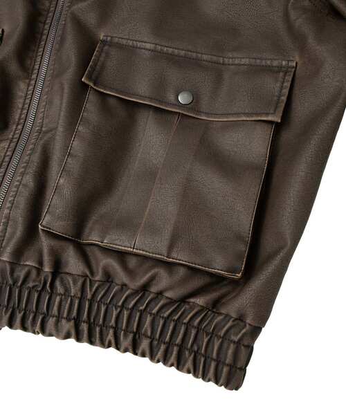 CRAFT STANDARD BOUTIQUE（クラフトスタンダードブティック）の「襟ファー脱着式G-1フライトジャケット（ブルゾン・メンズ・ブラウン/ブラック・M/L）」の9枚目の写真
