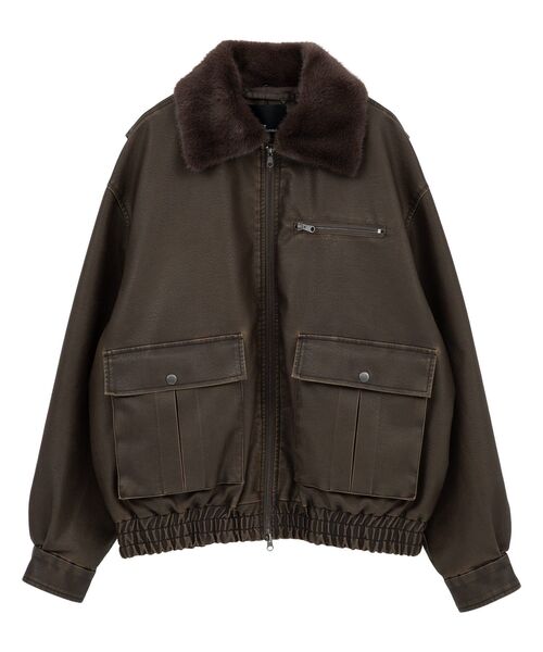 CRAFT STANDARD BOUTIQUE（クラフトスタンダードブティック）の「襟ファー脱着式G-1フライトジャケット（ブルゾン・メンズ・ブラウン/ブラック・M/L）」の3枚目の写真