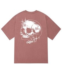 KTPP0190 スカルアートピグメント半袖Tシャツ - ピンク