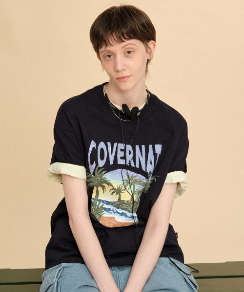 COVERNAT（カバーナット）の「トロピカルグラフィックTシャツ Dark Navy（Tシャツ/カットソー・レディース・その他・X-SMALL/SMALL/MEDIUM/LARGE/X-LARGE/XX-LARGE）」の5枚目の写真