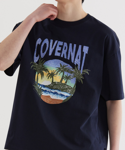 COVERNAT（カバーナット）の「トロピカルグラフィックTシャツ Dark Navy（Tシャツ/カットソー・レディース・その他・X-SMALL/SMALL/MEDIUM/LARGE/X-LARGE/XX-LARGE）」の9枚目の写真