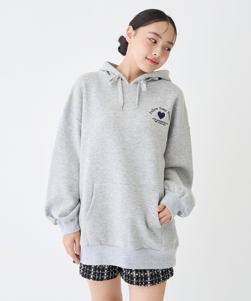 LOVETOXIC（ラブトキシック）の「【LTXC】【綿100％】バックロゴチュニックパーカ（パーカー・キッズ・チャコール/アイボリー/トップグレー/ピンク・S:140cm/L:160cm/M:150cm/130cm）」の17枚目の写真