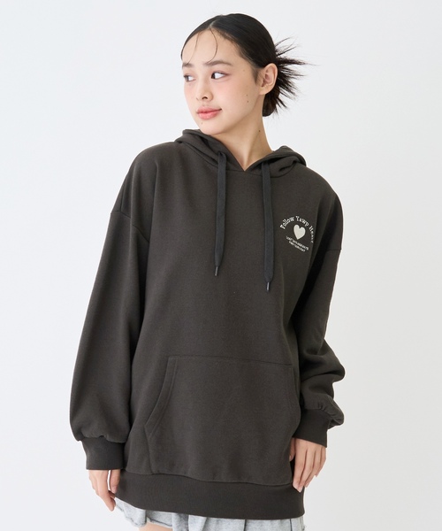 LOVETOXIC（ラブトキシック）の「【LTXC】【綿100％】バックロゴチュニックパーカ（パーカー・キッズ・チャコール/アイボリー/トップグレー/ピンク・S:140cm/L:160cm/M:150cm/130cm）」の16枚目の写真