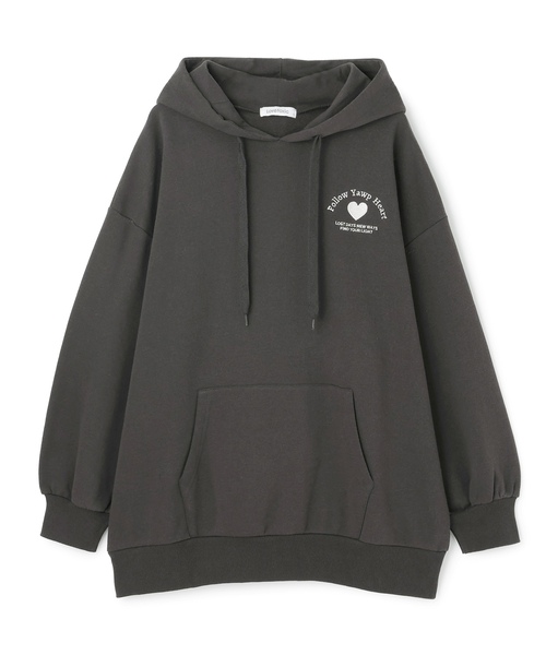 LOVETOXIC（ラブトキシック）の「【LTXC】【綿100％】バックロゴチュニックパーカ（パーカー・キッズ・チャコール/アイボリー/トップグレー/ピンク・S:140cm/L:160cm/M:150cm/130cm）」の12枚目の写真