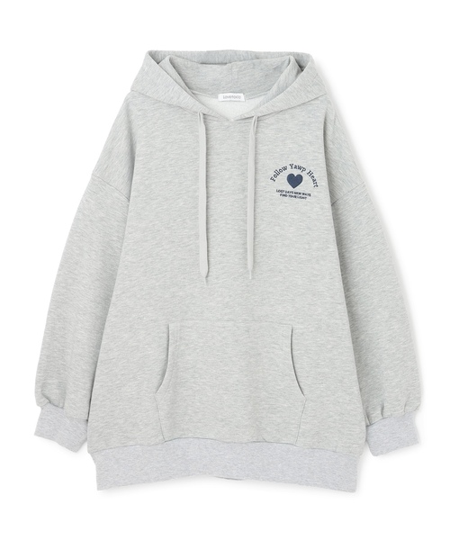 LOVETOXIC（ラブトキシック）の「【LTXC】【綿100％】バックロゴチュニックパーカ（パーカー・キッズ・チャコール/アイボリー/トップグレー/ピンク・S:140cm/L:160cm/M:150cm/130cm）」の11枚目の写真