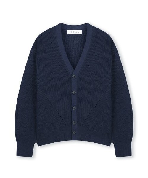 Low Gauge Bulky Short Cardigan — короткий кардиган, navy