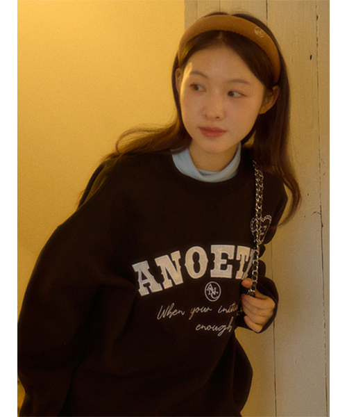 ANOETIC(アノエティック)の「ANOETIC LACE LOGO SWEATSHIRTS_BLACK(スウェット・レディース・ブラック・FREE)」の3枚目の写真