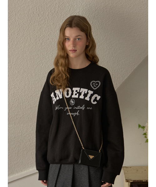 ANOETIC(アノエティック)の「ANOETIC LACE LOGO SWEATSHIRTS_BLACK(スウェット・レディース・ブラック・FREE)」の5枚目の写真