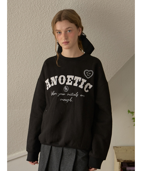 ANOETIC(アノエティック)の「ANOETIC LACE LOGO SWEATSHIRTS_BLACK(スウェット・レディース・ブラック・FREE)」の6枚目の写真